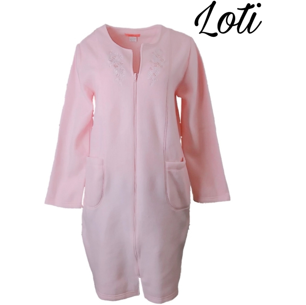 LOTI pink fleece duster.  Sz Med